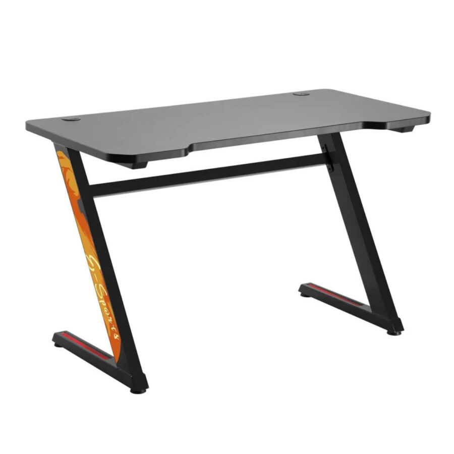 NanoRS RS120 Fekete Gaming Asztal 50kg teherbírással, 750mm magassággal