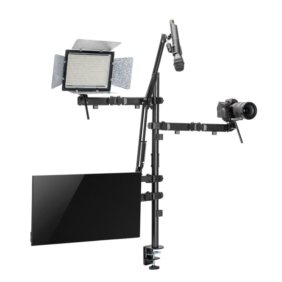 All-In-One Studio NanoRS Monitor, Mikrofon, Kamera és Világítás Tartó, 17"-32", max. 9kg, RS164